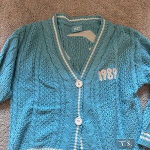 Taylor Swift Blue Cardigan Sweater V-Neck Knit